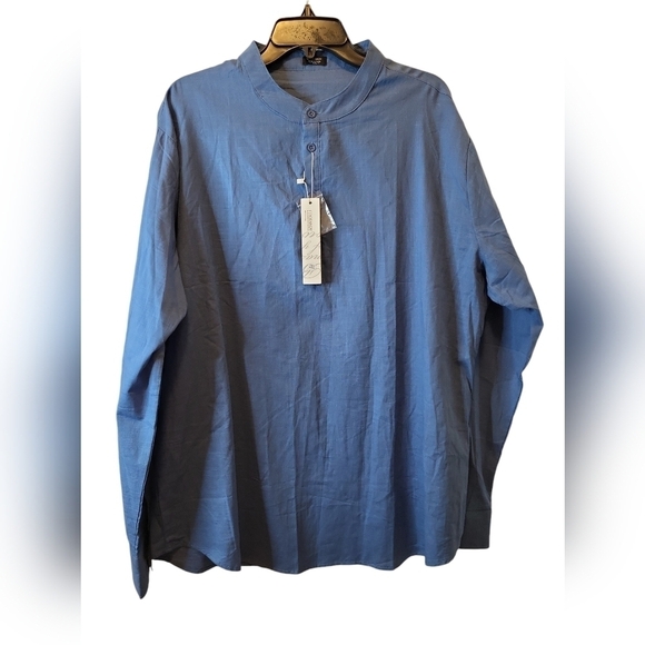 NWT Coof Andy 2XL Blue Mandarin Collar Tunic unisex - Picture 12 of 15